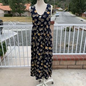 90’s Express navy blue sunflower dress